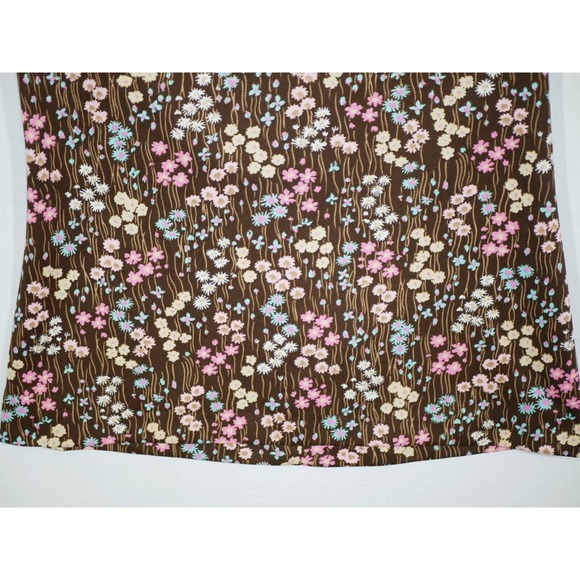 Liz Roberts Womens Brown Floral Blouse Shirt Top Boho Stylish Zip Size 10 - Picture 6 of 13